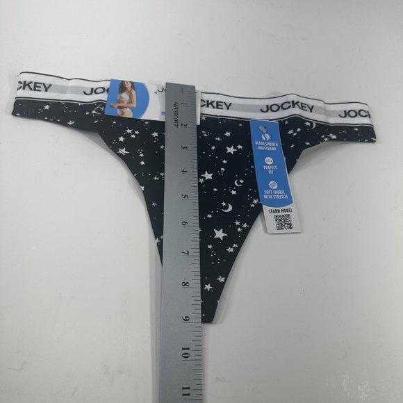 Jockey Women's Size Medium Panty Thong Essentials Celestial Black New With Tags - Picture 11 of 13